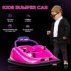 12V Kids Bumper Car Twins Motor with Parent Remote Control, Safety Belt, Lights, 360° Rotation, Pink