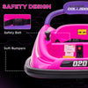 12V Kids Bumper Car Twins Motor with Parent Remote Control, Safety Belt, Lights, 360° Rotation, Pink