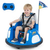 Blue 5-Point Seat Belt Kids Bumper Car With Flashing Lights & Music, Safe 0.7-1.2 MPH Ride-On Toy For Boys & Girls